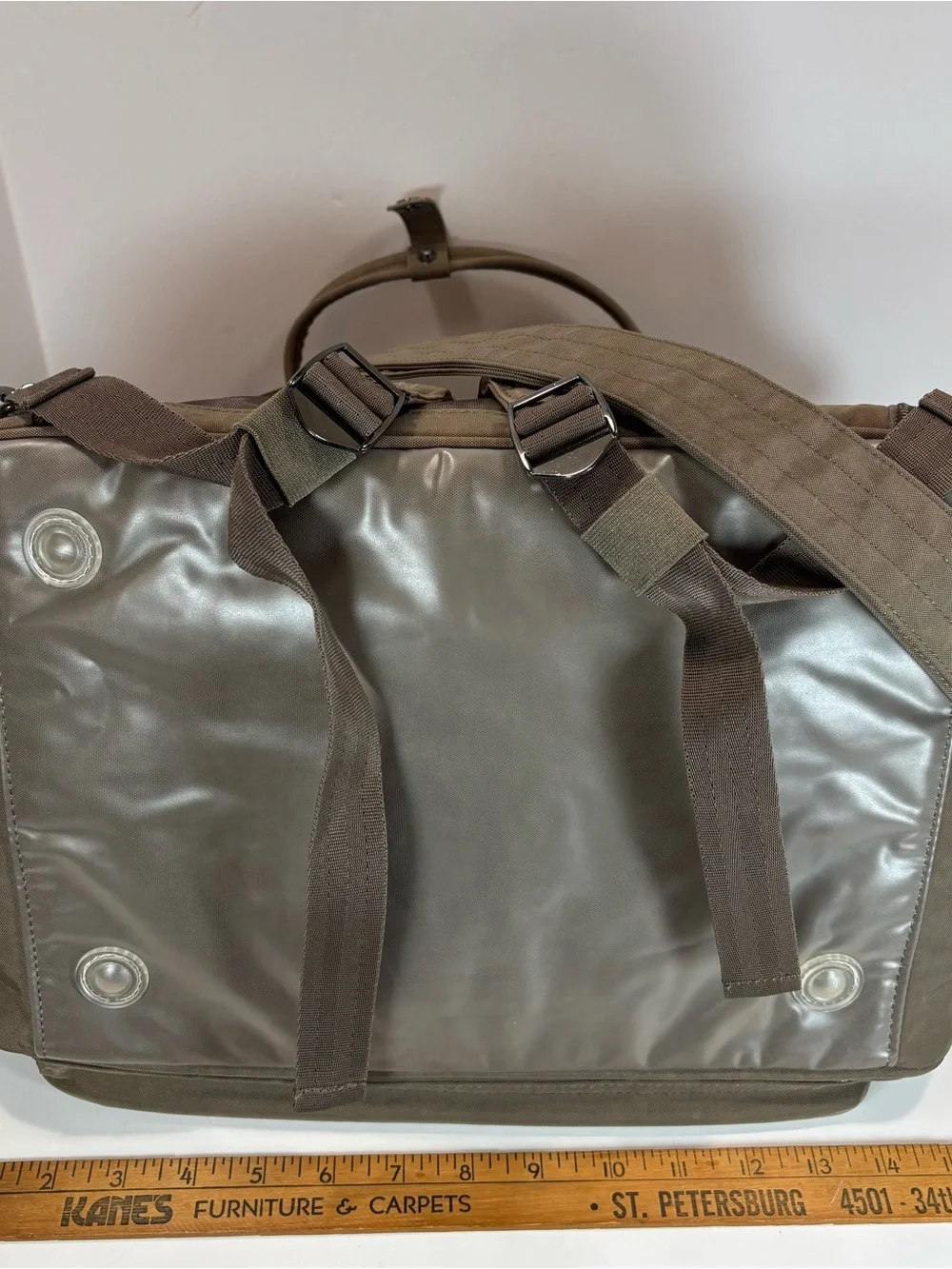Lug Via Convertible Crossbody Tote Bag Backpack Carry-On 3 in 1 Carmel Beige EUC